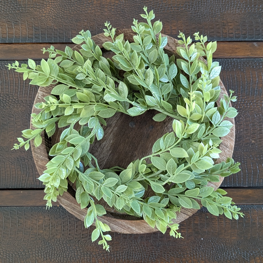 4" Faux Greenery Candle Ring