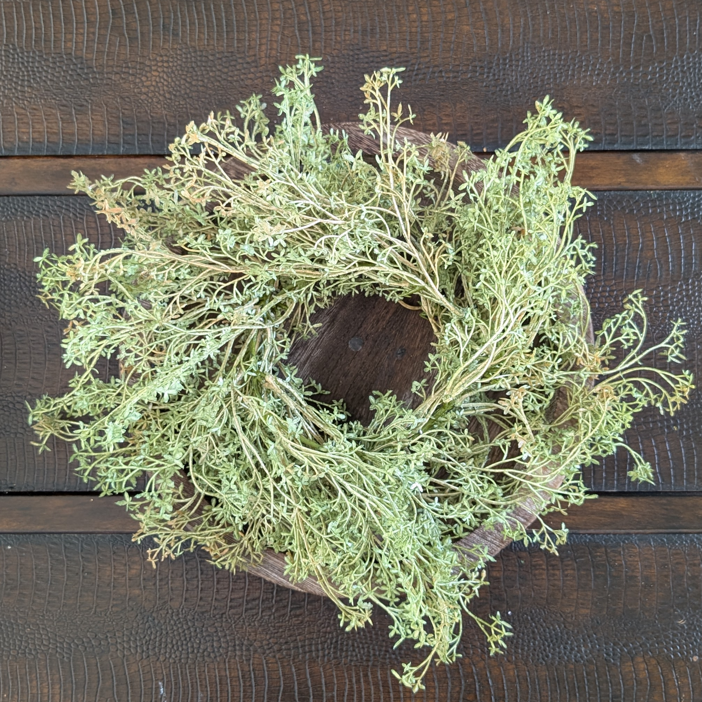 4" Faux Foliage Candle Ring